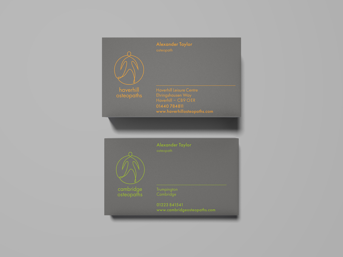 Cambridge Osteopaths business cards